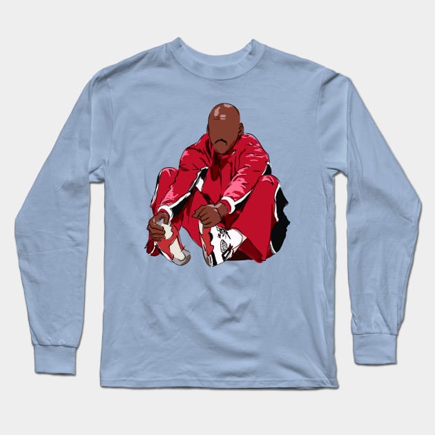 Michael Jordan Warmups Sketch Long Sleeve T-Shirt by rattraptees